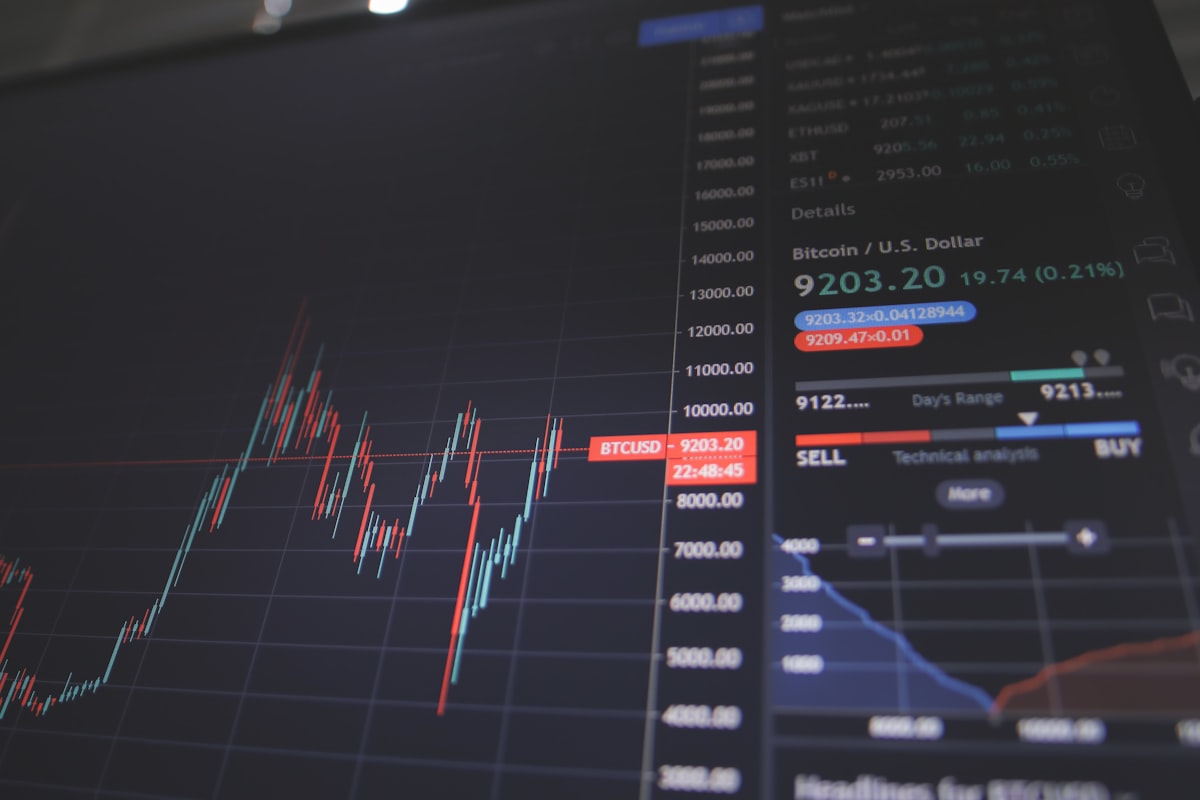 Graphique boursier et données de marché en temps réel